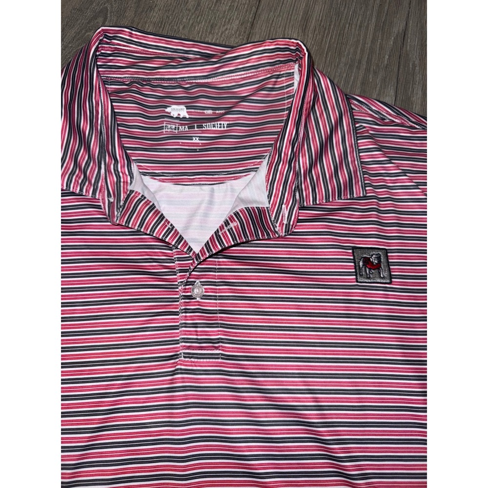 Onward Reserve Georgia Bulldogs Magill Society Striped Polo Shirt Mens XXL UGA